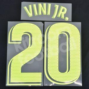 2022-23 Real Madrid Third Name Number Set #20 VINI JR. Repro La Liga