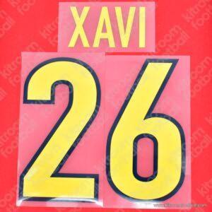 1998-99 Barcelona Home Name Number Set #26 XAVI Repro