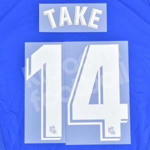 Original Player Issue 2022-23 Real Sociedad Home Name & Number Set #14 TAKE