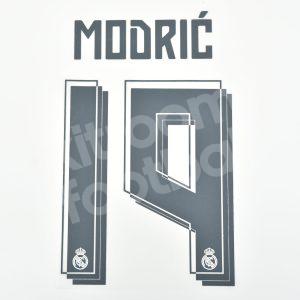 2015-16 Real Madrid Home Name Number Set #19 MODRIC Repro