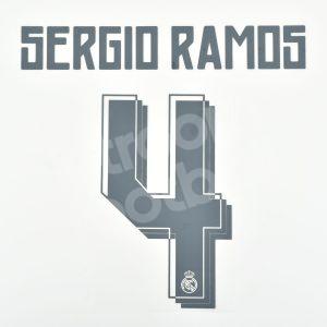 2015-16 Real Madrid Home Name Number Set #4 RAMOS Repro