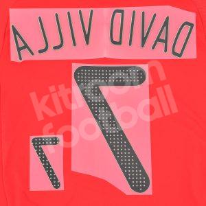 Spain Euro 2008 Name Number Set Home #7 DAVID VILLA Repro v1 - Image 3