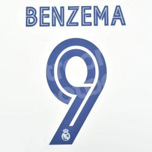 2020-21 Real Madrid Home Name Number Set #9 BENZEMA UCL Repro