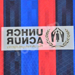 2022-23 Barcelona Sponsor Patch UNHCR ACNUR Home Repro - Image 3