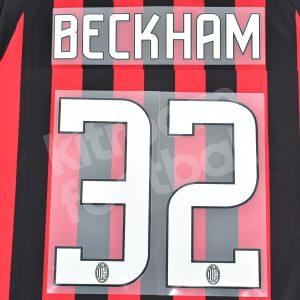 2008-09 AC Milan Home Name Number Set #32 BECKHAM Repro
