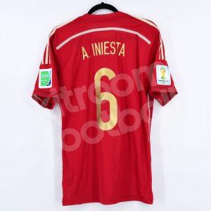FIFA World Cup 2014 Spain Home Shirt Player Issue #6 A. INIESTA BNWT Size 8 Adizero