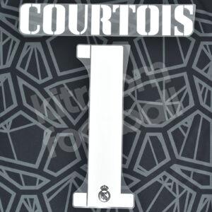 Original Player Issue 2022-23 Real Madrid Champions White Name Number Set #1 COURTOIS Avery