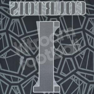 Original Player Issue 2022-23 Real Madrid Champions White Name Number Set #1 COURTOIS Avery - Image 3