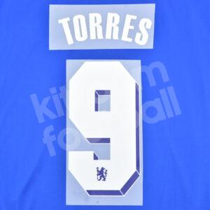 2011-12 Chelsea Home Name Number Set #9 TORRES Repro Champions League