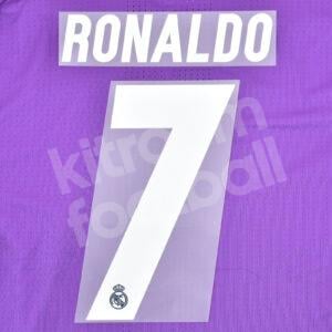 Official Reissue 2016-17 Real Madrid Away & Third Name Set #7 Cristiano RONALDO (Sporting ID)