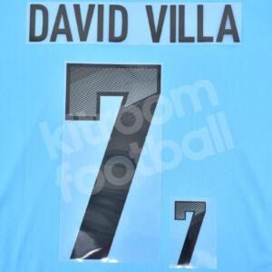 2012 UEFA Euro Spain Away Name Number Set #7 DAVID VILLA Repro