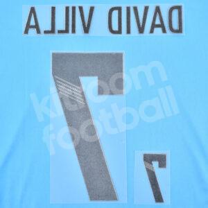 2012 UEFA Euro Spain Away Name Number Set #7 DAVID VILLA Repro - Image 3