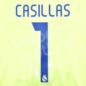 2006-07 Real Madrid GK Name Number Set #1 CASILLAS Home Repro