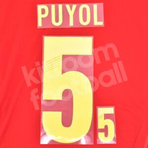 2012 UEFA Euro Spain Home Name Number Set #5 PUYOL Repro