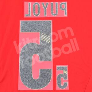 2012 UEFA Euro Spain Home Name Number Set #5 PUYOL Repro - Image 3
