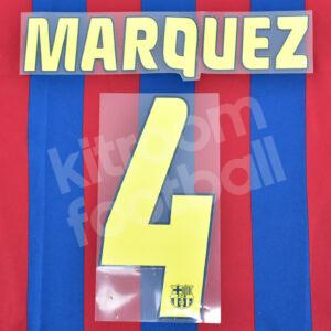 2004-06 Barcelona Home LFP Name Number Set #4 MARQUEZ Repro