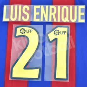 2002-04 Barcelona Home LFP Name Number Set #21 LUIS ENRIQUE Repro v2