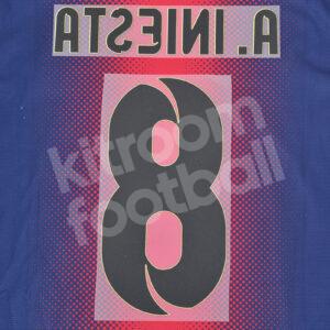 2012-14 Barcelona Home Name Number Set #8 A. INIESTA Repro - Image 3