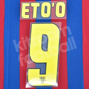 2004-06 Barcelona Home LFP Name Number Set #9 ETOO Repro