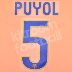 2008-10 Barcelona Away Name Number Set #5 PUYOL Repro