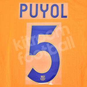 2007-08 Barcelona Third Name Number Set #5 PUYOL Repro