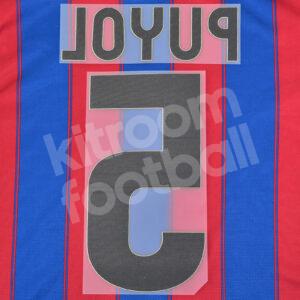 2008-10 Barcelona Home Name Number Set #5 PUYOL Repro v2 - Image 3