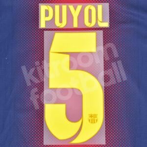 2012-14 Barcelona Home Name Number Set #5 PUYOL Repro