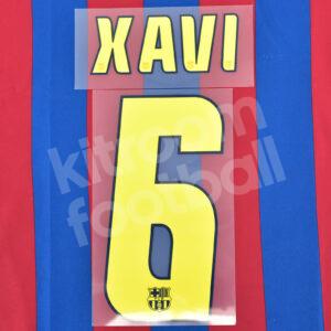 2004-06 Barcelona Home LFP Name Number Set #6 XAVI Repro