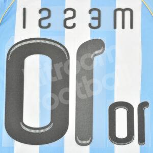 FIFA World Cup 2010 Argentina Home Name Number Set #10 MESSI Repro v1 - Image 3