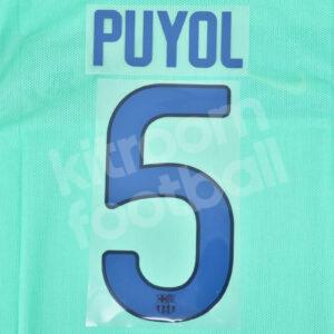 2011-12 Barcelona Third Name Number Set #5 PUYOL Repro