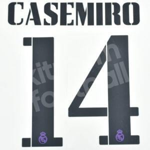 2022-23 Real Madrid Home Name Number Set #14 CASEMIRO La Liga Repro