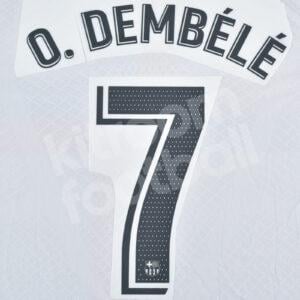 2022-23 Barcelona Third Name Number Set #7 O. DEMBÉLÉ La La Liga Repro