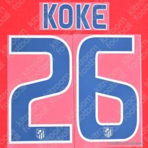 2009-10 Atletico Madrid Home Name Set #26 KOKE Repro