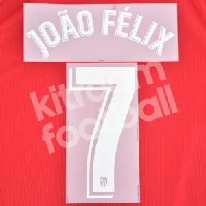 Original Player Issue 2019-23 Atletico Madrid Home Name Number Set #7 JOAO FELIX La Liga - Image 1