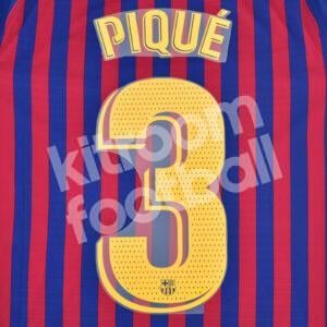 Original Player Issue 2018-21 Barcelona Home Name Number Set #3 PIQUÉ La Liga Avery
