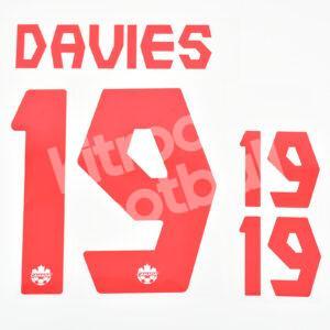 FIFA World Cup 2022 Canada Away Name Number Set #19 DAVIES Repro
