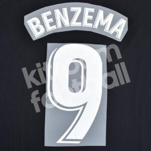 2018-19 & 2020-21 Real Madrid La Liga Away White Name Set #9 BENZEMA Repro v2