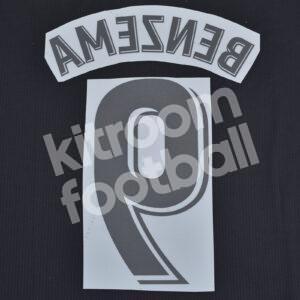 2018-19 & 2020-21 Real Madrid La Liga Away White Name Set #9 BENZEMA Repro v2 - Image 3