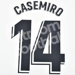 2018-19 Real Madrid La Liga Home Name Number Set #14 CASEMIRO Repro
