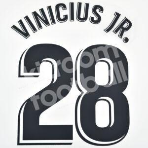 2018-19 Real Madrid La Liga Home Name Number Set #28 VINICIUS JR Repro - Image 1