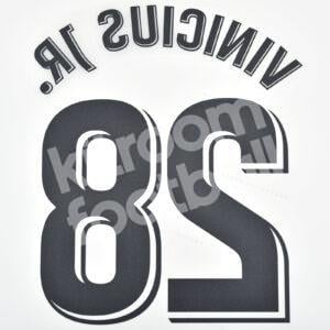 2018-19 Real Madrid La Liga Home Name Number Set #28 VINICIUS JR Repro - Image 3