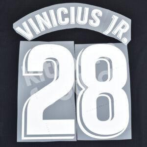 2018-19 Real Madrid La Liga Away White Name Set #28 VINICIUS JR Repro