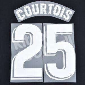 2018-19 & 2020-21 Real Madrid La Liga Away White Name Set #25 COURTOIS
