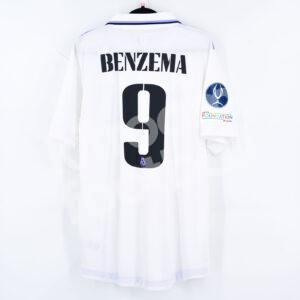 2022 Real Madrid Final Uefa Supercup #9 BENZEMA Match Authentic Shirt L - Image 1