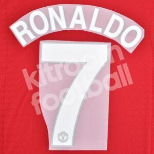 2008-09 Manchester United Home Name Number Set #7 RONALDO Repro Cup Version