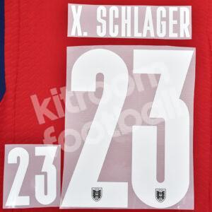 Euro 2020 2021 Austria Name Number Set #23 X. SCHLAGER Repro