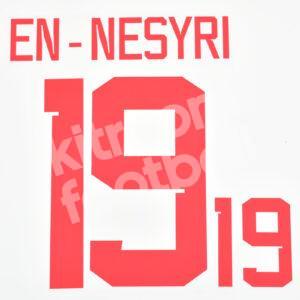 FIFA World Cup Qatar 2022 Morocco Away Name Number Set #19 EN-NESYRI Repro