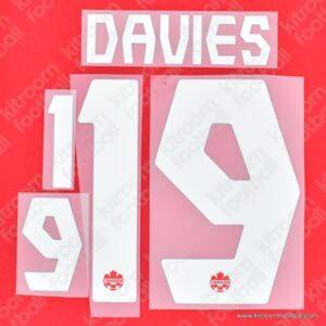 FIFA World Cup 2022 Canada Home Name Number Set #19 DAVIES Repro