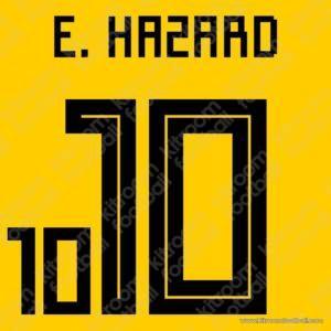 2018 Belgium FIFA World Cup Away Name Set #10 Eden HAZARD (Repro)