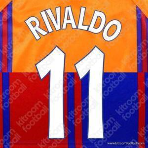 1997-98 Barcelona Cup Home & Away Name Set #11 RIVALDO (Repro)